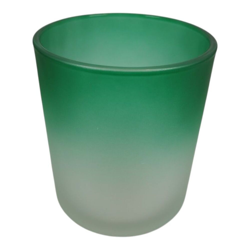 Ombre Gradient Glass Candle Holder 3.5" x 4" Modern Coastal Beach Christmas New